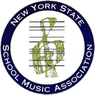 The circular New York State School Music Association logo is seen.