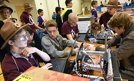 students on computers