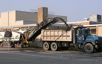 Truck pouring cement