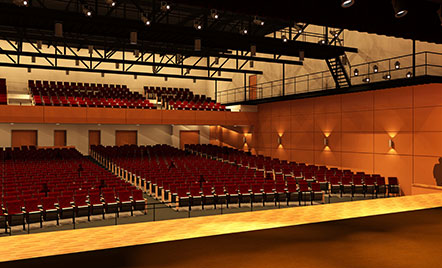 Architectural rendering of proposed HS auditorium