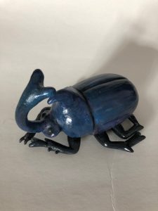 blue beetle sculpture