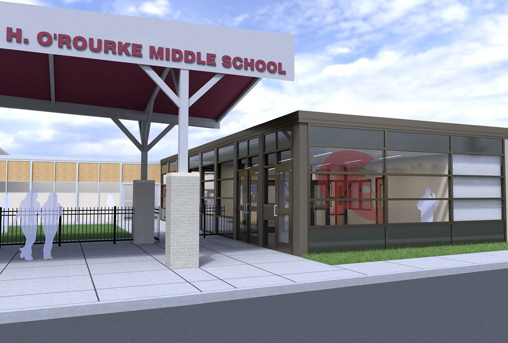 Architectural render of new entrance