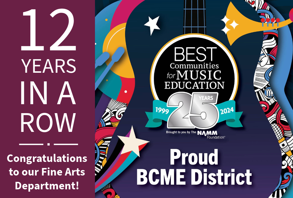 An information graphic for a fine arts department award.