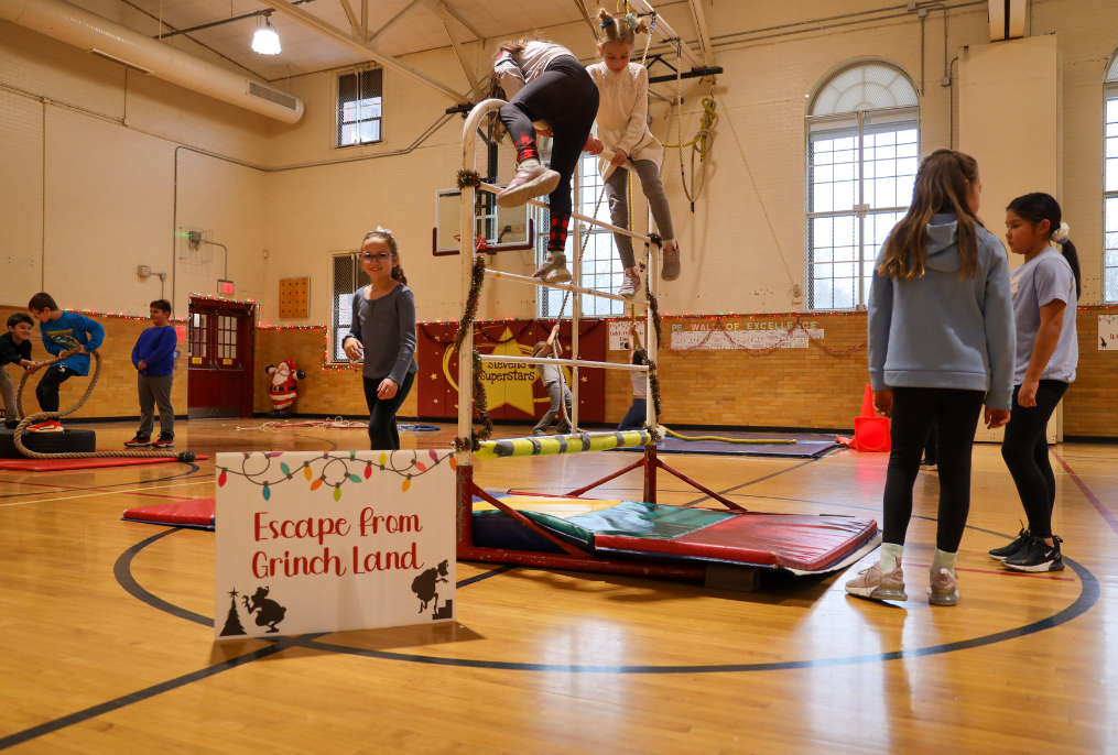 Students Playing in gym class