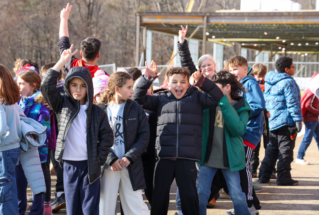 Students outside playing