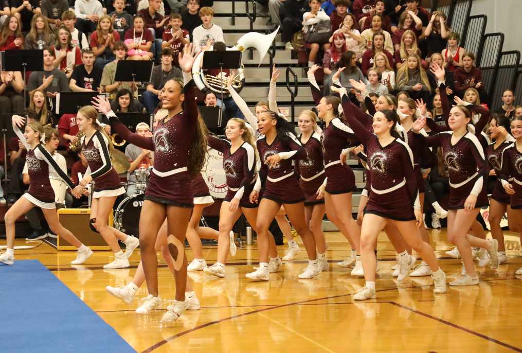 High School Cheerleaders at the Pep Rally