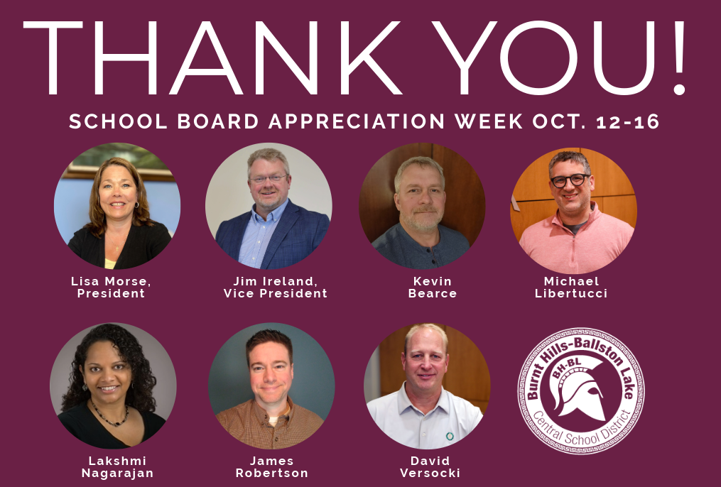 BHBL BOE Appreciation Week 2026 WEB A visual graphic with photo headshots of the BHBL School Board members for Appreciation Week.